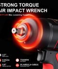 Heavy Duty 1/2 Inch Air Impact Wrench With Killer 1200 Ft Lb Torque And Twin Hammer Design showing power and torque details.