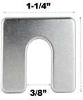 Pro Grade Auto Body Alignment Shim Kit Set, Zinc Plated Steel Shims For Fender And Door Adjustment, Image of shim dimensions