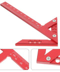 Dead On Aluminum Center Scriber Marking Gauge Wheel For Slick Woodworking Line Scribing And 45 Degree Angle Layouts In Professional Carpentry Workshops, red aluminum with measurements.