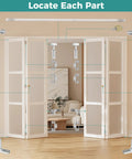 Heavy Duty Bifold Door Hardware Kit With Two 36 Inch Tracks For 72 Inch Closet Doors labeled parts diagram inside a home.