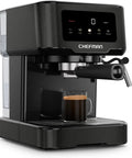 CraftBrew Digital Espresso Machine With 15 Bar Pump And Steam Wand For Lattes And Cappuccinos Compact Stainless Black Coffee Maker