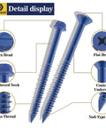 Do It All Concrete Screw And Fastener Kit 1625 Piece Assortment with detailed view of concrete screw heads and features