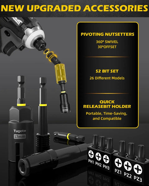 Your Go To 61 Piece Impact Nut Driver Set With Magnetic Deep Nut Drivers For Drills Metric And SAE, Socket Adapters
