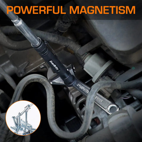 2 Piece Magnetic Pickup Tool Set With Telescoping Extendable Magnet, 360 Degree Swivel Head And LED Light, The Handy Garage Accessory Gift For Dads Moms Husbands Mechanics Or Anyone Who Drops Tiny Parts