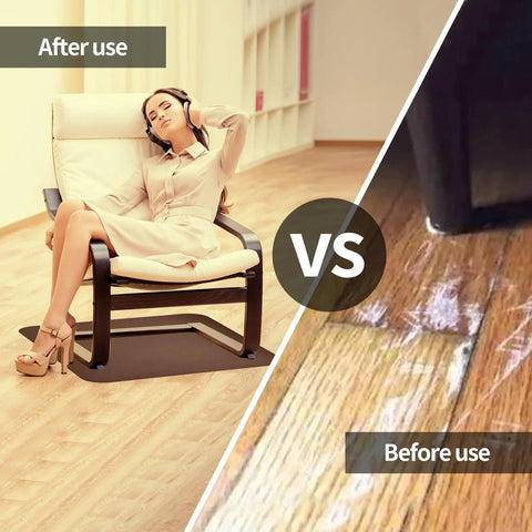 No Slip Recliner Pads For Hardwood Floors With Heavy Duty Gripper Rubber Mats, Anti Scratch Floor Protectors For Swivel Chairs And Furniture, Quiet No Noise Anti Slide Pads, Durable Grip, Coffee Color Ready