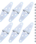 Heavy Duty Folding Butt Hinges Six Pack For Barn And Shed Doors Iron T Hinges With Lengthened T Shape And Multiple Predrilled Mounting Holes Silver Polished Finish Durable Easy Install Weather Resistant Hardware, six silver hinges with screws
