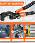 Beefed Up Hydraulic Crimping Tool Kit With 9 Dies For Battery Cables And Wire 12 AWG To 2/0 AWG Copper Aluminum Stainless Steel 6 Ton Crimper Ideal For Automotive And Marine Electrical Projects Durable Build For Quick Consistent Crimps