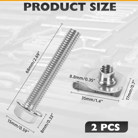 Stainless Steel Gas Tank Strap Bolts Kit For Chevy Silverado 1999 To 2021 Select Models 55157 11516770 11519894 15743078, product size details