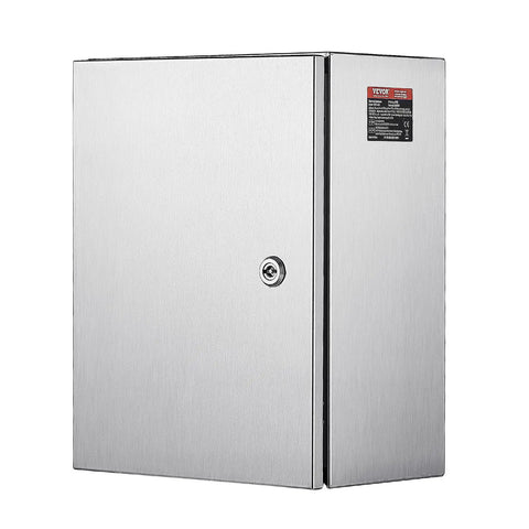 Pro Level 16 By 12 By 8 Inch Genuine 304 Stainless Steel Electrical Enclosure Box built like a tank, featuring a weatherproof lock.