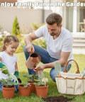 Kids Gardening Tool Set For Ages 3 To 6 With Tote Bag Gloves Shovel Rake Cultivator Watering Can And Flower Pots used by child and adult