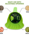 Handheld Seed Spreader Pro For Lawn Care And Snow Removal Multi Use Spreader adjustable openings with size options