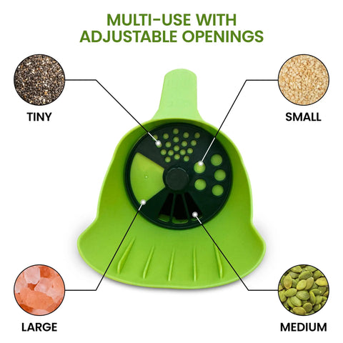 Handheld Seed Spreader Pro For Lawn Care And Snow Removal Multi Use Spreader adjustable openings with size options