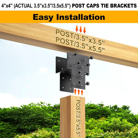 Beefy 4x4 Post Cap Tie Rod Brackets For Outdoor Pergolas Gazebos Decks And Porches Rock Solid U Shaped Connectors installation