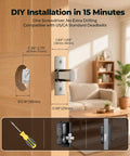 Video Smart Lock With Camera And Three In One Smart Deadbolt For Front Doors shown installed on wooden door with DIY measurements.