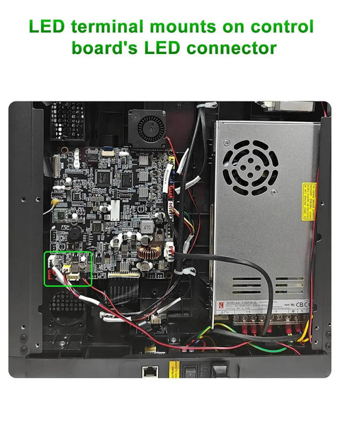 Lit 24V LED Light Kit For Adventurer 5M And 5M Pro 3D Printers installation on control board