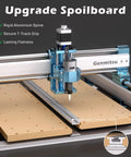 Front view of Genmitsu 4040-PRO CNC router with aluminum frame and 15.7 x 15.7 in working area.