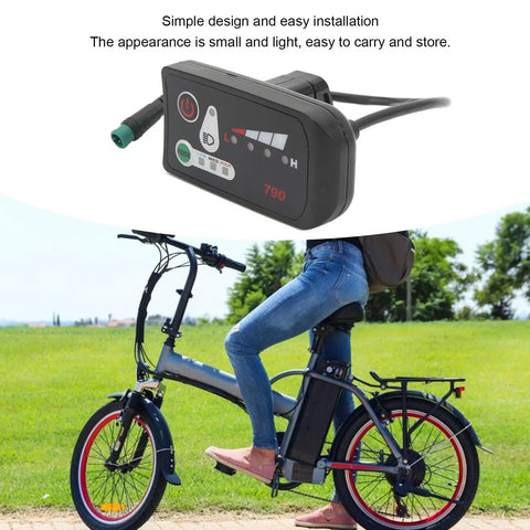 Electric Bike LED Power Display Panel For 22.2mm Handlebars Waterproof 5P Plug Dope Mod Meter For 36V E Bikes Scooters Clear Battery Readout
