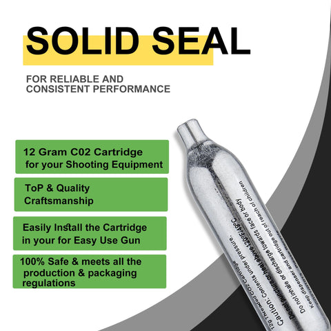 12 Gram CO2 Cartridges Non-Threaded For Paintball Guns Pellet Guns BB Guns And Airsoft Guns High-Grade CO2 Cylinders