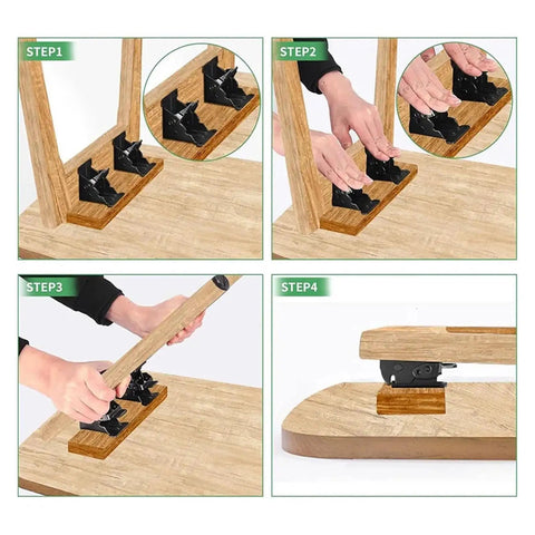Installation steps for 90 Degree Right Angle Thickened Self Locking Foldable Hinge For Tables And Stools Coffee Tables 8 Piece Set