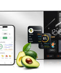 Smart Nutrition Scale For Real Foodies Tracks Calories Fat Carbs And Protein With TFT Display And Easy App Sync, avocado shown