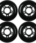 Outdoor Asphalt Inline Skate Wheels 89A Durometer 72mm Four Pack Black For Rugged Pavement, with Standard 608 Bearing Hub