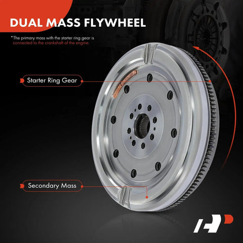 Badass Straight Swap Dual Mass Flywheel Slick Replacement Fits Audi A3 And Tt Quattro Plus Volkswagen Gti And Eos Cars showing starter ring gear and secondary mass.