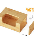 Bamboo Dryer Sheet Holder With Opening And Labels For Easy Laundry Room Organization, Softener Sheets Dispenser
