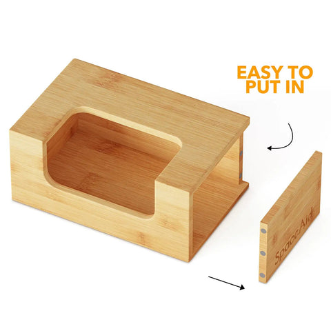 Bamboo Dryer Sheet Holder With Opening And Labels For Easy Laundry Room Organization, Softener Sheets Dispenser