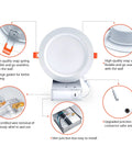 Diagram of 12 Pack 6 Inch LED Recessed Downlights With J Box Dimmable Canless Ceiling Lights showing components and features.