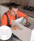 Installation of White Plastic Drawer Track Guides and Slides Replacement Kit 10 Pcs Easy Install by worker in orange shirt