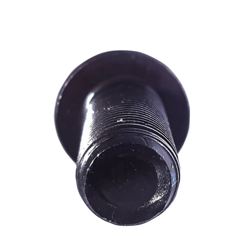 Rugged 8 32 By 1 4 Inch Button Head Socket Cap Screws With Allen Hex Drive Black Oxide Finish On Tough Alloy Steel Fully Threaded showing the screw end.