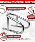 Heavy Duty Motorcycle Wheel Chock Stand Fits 5.5 Inch Wide Tires Portable Removable Chock For Trailer And Garage Silver