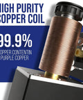 Close-up of high purity copper coil with 99.9% copper content, highlighting its industrial use and quality in pneumatic solenoid valves.