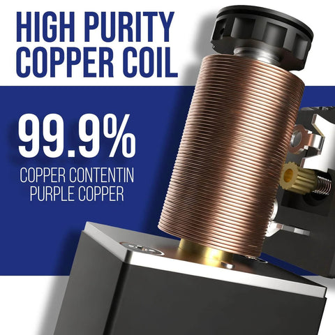 Close-up of high purity copper coil with 99.9% copper content, highlighting its industrial use and quality in pneumatic solenoid valves.