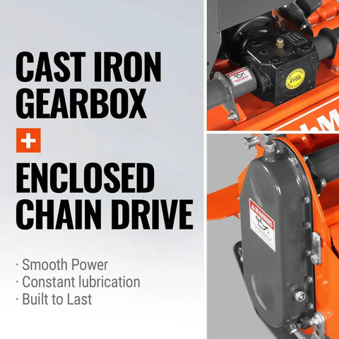 48 Inch Tractor Rotary Tiller Attachment For 3 Point Cat 1 Hitch Chain Drive PTO Shaft Included With Shear Bolt 15 To 35 HP Detail
