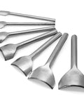 Seven Piece Leather Craft Tool Set With Half Round Arc Shaped Punches For Straps Belts Wallets And Bags DIYers Handwork Pro Grade
