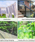 1/8 Inch Stainless Steel Wire Rope Cable Kit 100 Ft Long 7x7 Strands for outdoor hanging applications clothesline stair cabling lighting string garden wire