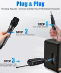 Setup instructions for Ultra Long Range Wireless Microphone System With 262Ft Stable Transmission And 40Hour Battery, red and black