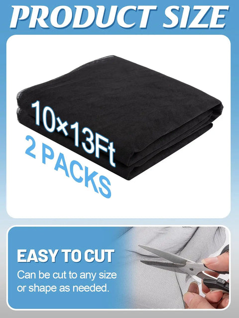 Two Pack Nearly Invisible Mosquito Net For Patio 13 By 10 Feet Mesh Screen shown folded, easy to cut and adjust size.