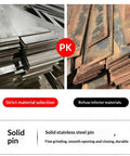 Comparison of stainless steel material and inferior materials, showcasing solid pin for durability in hinges.