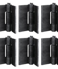 6 Pack Heavy Duty Weld On Steel Gate Hinges Set, 4 3 8 Inch By 4 1 8 Inch, 5 mm Thick, Each Pair Supports Up To 500 Lb, 285 Degree Swing, Weldable Steel Hinges For Durable Fence Gates, six black weld-on hinges