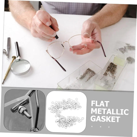 Rimless Glasses Washers And Metal Flat Gaskets Eyeglass Repair Kit 200 pcs fasteners for sunglasses frames