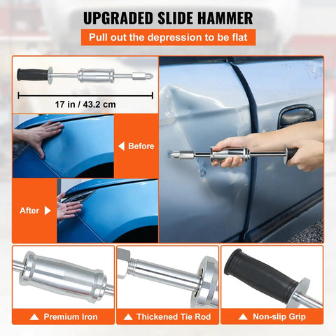 Using All In One Stud Welder Kit For Auto Body Repair Dope Power 5500 Weld 800VA Spot Welder to fix car dent, slide hammer tool