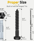 TV Wall Mount Hardware Kit With Lag Bolts And Drill Bits For Concrete Wood Brick And Drywall Includes M8x65 Screws 10x59