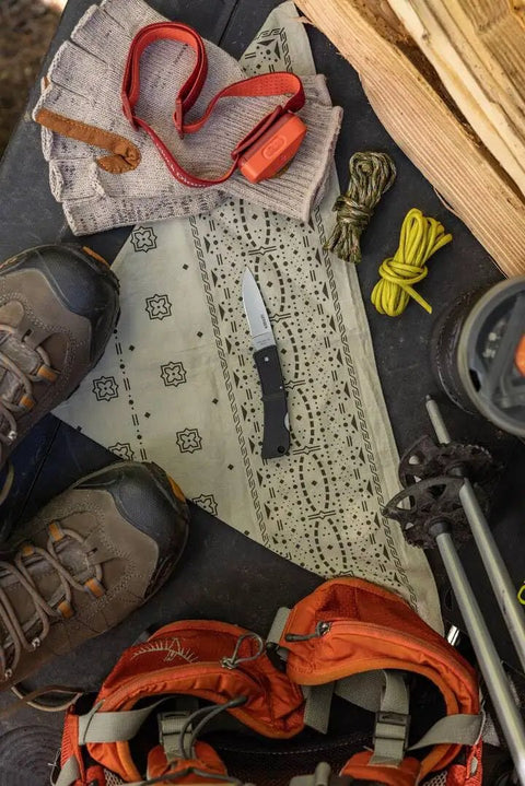 Hiking gear with Six Point One Inch Lightweight EDC Folding Knife With Stainless Steel Blade USA Made Lock Back Tactile Grip