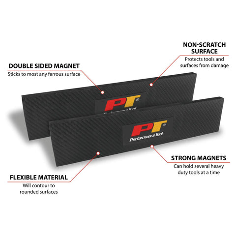 Magnetic Tool Holder Bar Set Of 2 With Strong Double Sided Magnets That Grip Metal Surfaces Without Screws Holds Heavy Duty Tools Securely Durable Finish For Garage Or Workshop Organization