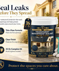 Clear Waterproof Sealant, 35 Oz Flexible Interior Exterior Crack And Gap Filler with brush for home repairs.