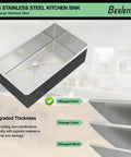 14 Inch Undermount Bar Sink For Kitchen And RV Use, 18 Inch Wide By 9 Inch Deep Single Bowl, 16 Gauge Stainless Steel Small Bar Prep Sink, Durable TRU16 T304 Construction That Resists Corrosion And Dents