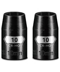 Two Pack Beefy Three Eighths Inch Drive Ten Millimeter Shallow Impact Socket Set, Six Point Chrome Moly Steel With Black Phosphate Finish