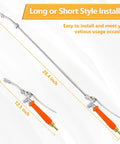 29 Inch Stainless Steel Sprayer Wand With Adjustable Nozzle And Built In Shut Off Valve, showing 28.4 and 12.5 inch options